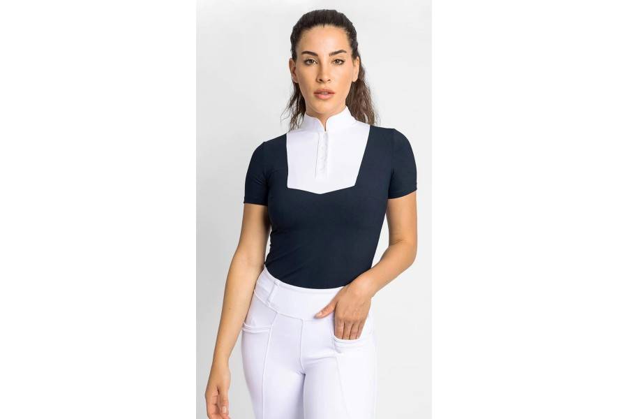 Sienna Show Shirt Maximilian Manga Corta Azul Marino |Cavall i Genet a