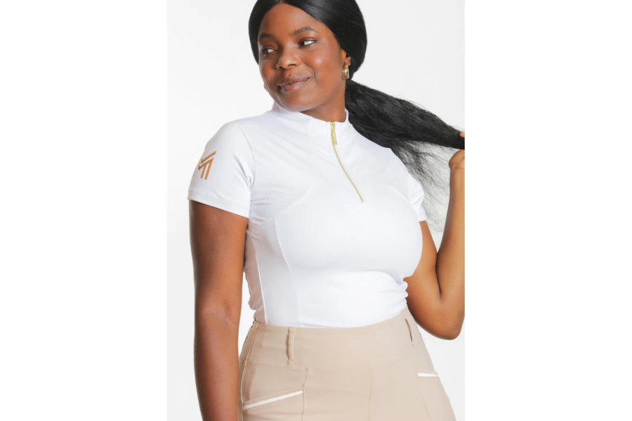 Base Layer Maximilian Manga Corta Blanca/Oro | Equestrian. Calvet Animals