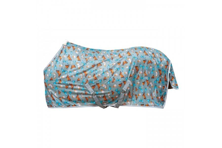 Manta Caballo Verano Antimoscas HKM Mariposas Gris | Equestrian. Calvet