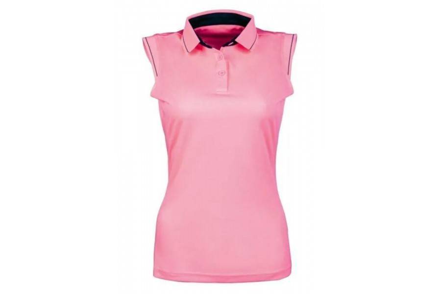 Polo Mujer Sin Mangas Classico Coral Neón | Equestrian. Calvet Animals i