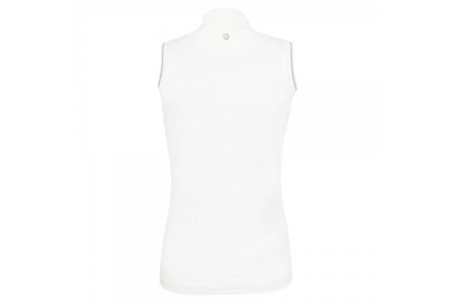 Polo Competición Mujer Sin Mangas BR Liberia Blanco | Equestrian. Calvet