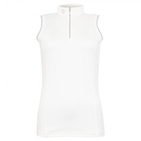 Polo Competición Mujer Sin Mangas BR Liberia Blanco | Equestrian. Calvet