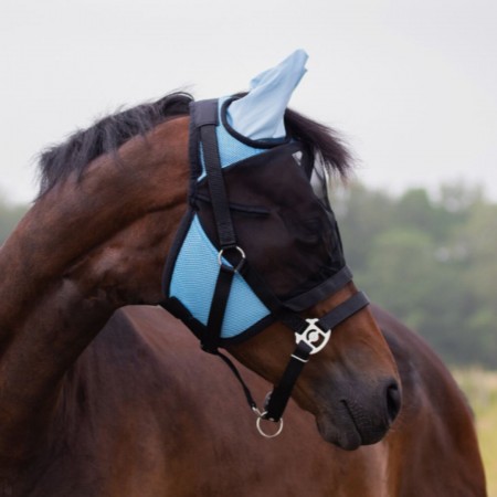 Máscara Con Orejas QHP Extensible Azul | Equestrian. Calvet Animals i