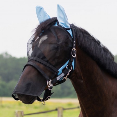 Máscara Con Orejas QHP Extensible Azul | Equestrian. Calvet Animals i