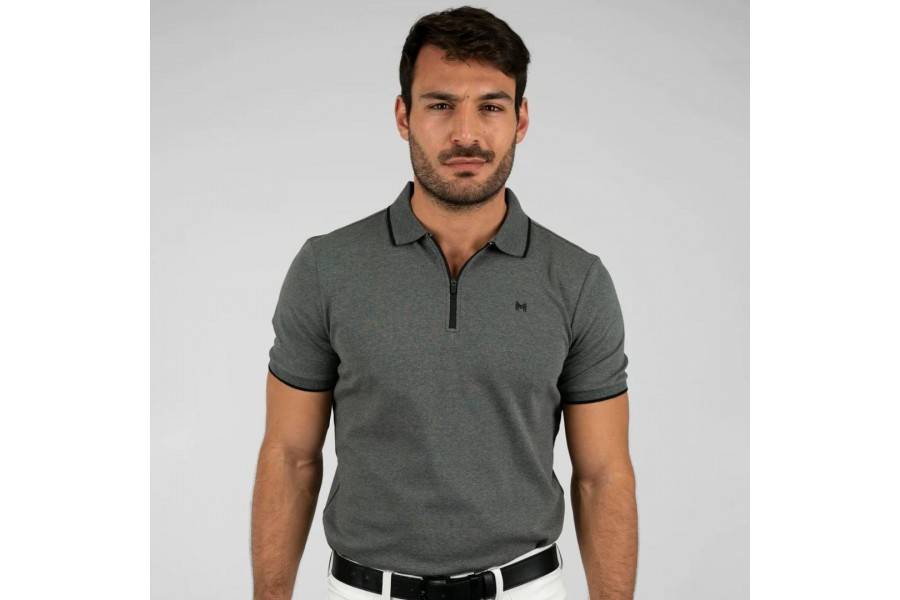 Core Polo Shirt Maximilian Gris | Equestrian. Calvet Animals i Plantes.