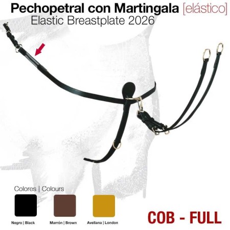 Pitpetral Combinat Martingala Elàstic Negre |Cavall i Genet a Equestrian