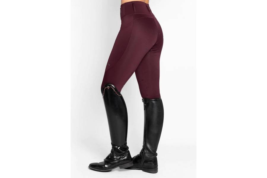 Mallas Maximilian Studio Riding Full Grip Burgundy | Equestrian. Calvet