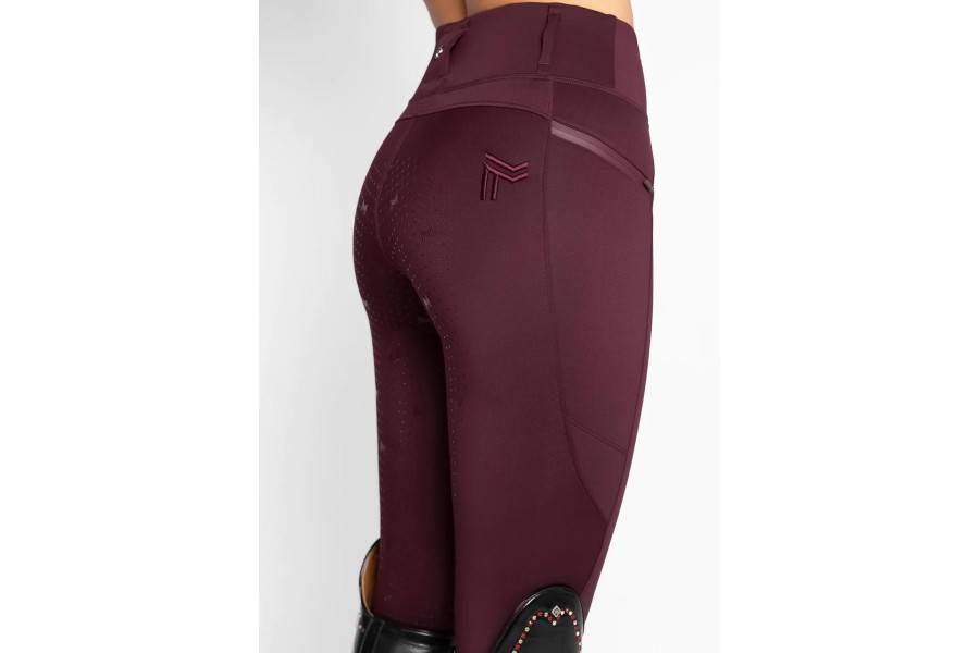 Mallas Maximilian Studio Riding Full Grip Burgundy | Equestrian. Calvet