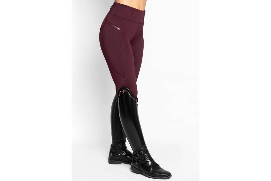 Mallas Maximilian Studio Riding Full Grip Burgundy | Equestrian. Calvet