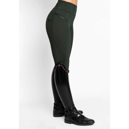 Mallas Maximilian Studio Riding Full Grip Hunter Green | Equestrian. 2