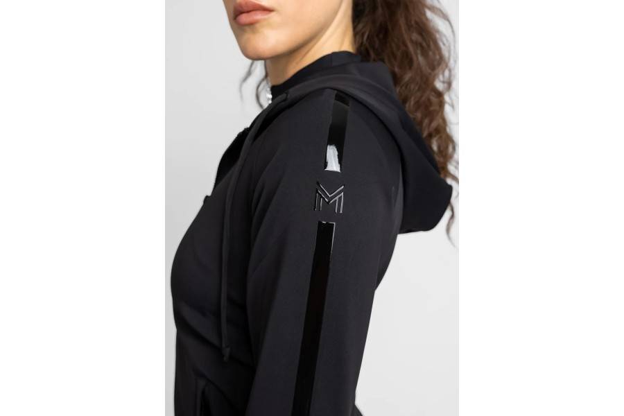 Sudadera Maximilian Reflection Zip Negra | Equestrian. Calvet Animals i
