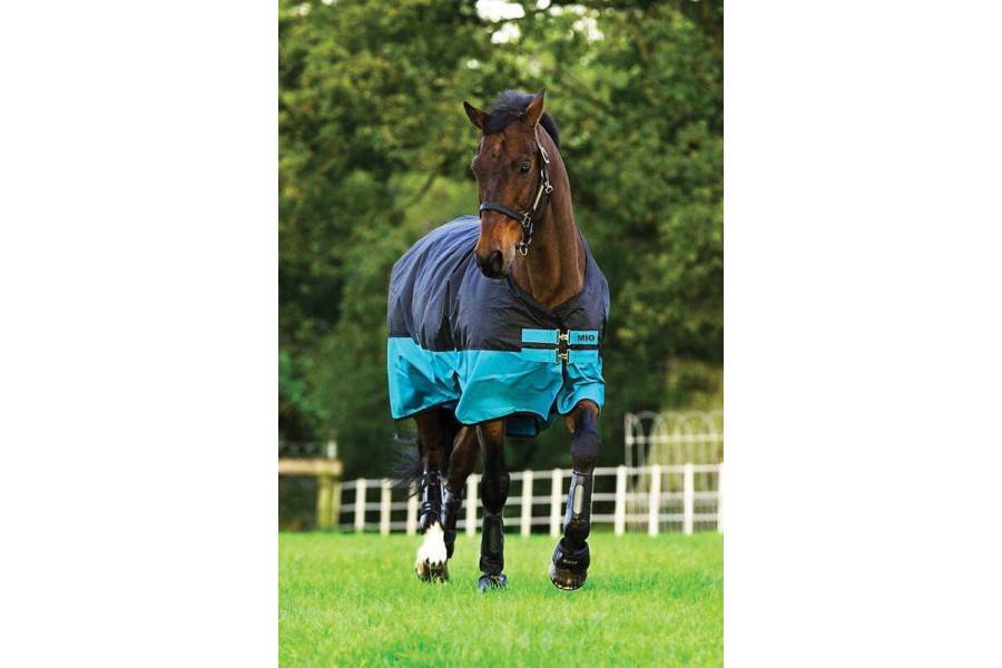 Manta Caballo Lluvia MIO 0 Gramos Negra/Turquesa | Equestrian. Calvet