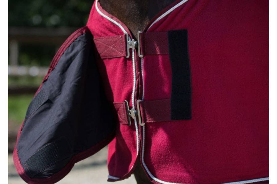 Manta Caballo Polar QHP Ornament Bordeus/Plata | Equestrian. Calvet