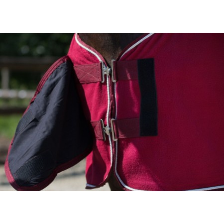 Manta Caballo Polar QHP Ornament Bordeus/Plata | Equestrian. Calvet