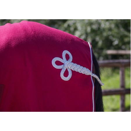 Manta Caballo Polar QHP Ornament Bordeus/Plata | Equestrian. Calvet