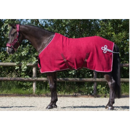 Manta Caballo Polar QHP Ornament Bordeus/Plata | Equestrian. Calvet