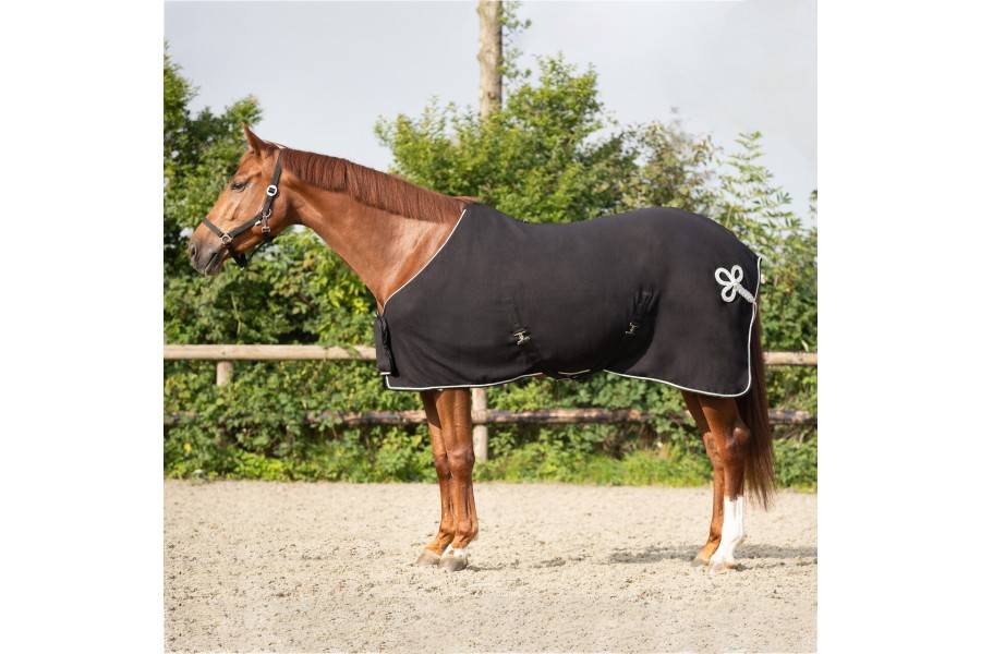 Manta Caballo Polar QHP Ornament Negra/Plata | Equestrian. Calvet Animals