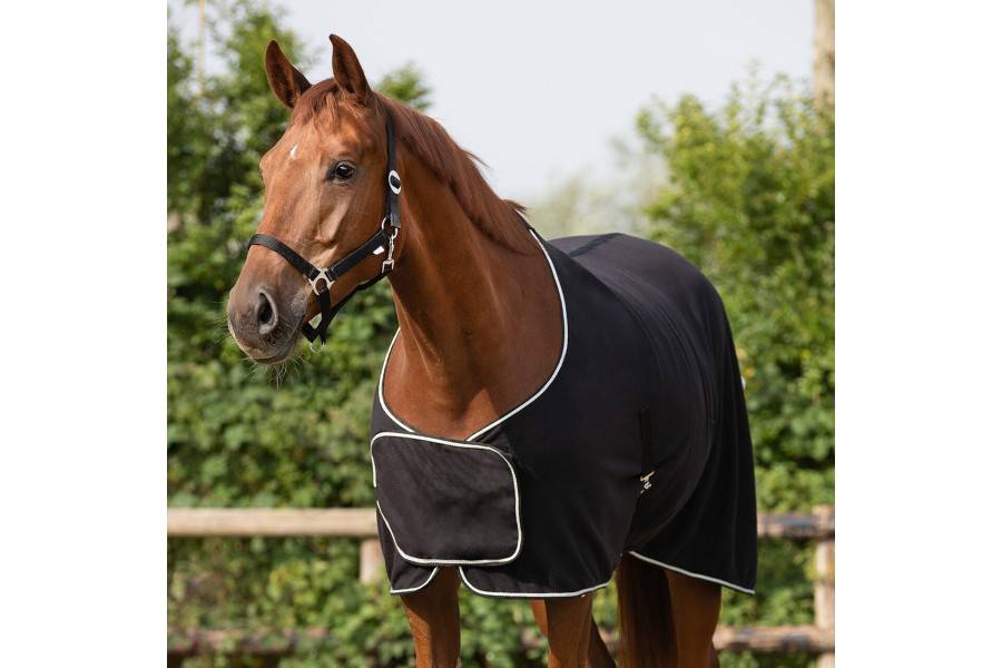 Manta Caballo Polar QHP Ornament Negra/Plata | Equestrian. Calvet Animals