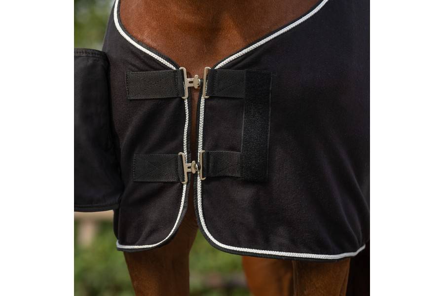 Manta Cavall Polar QHP Ornament Negra/Plata |Cavall i Genet a Equestrian