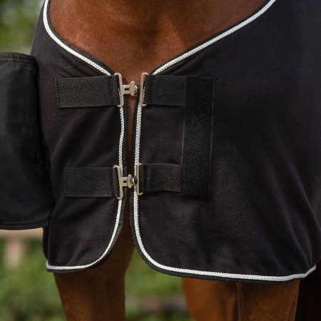 Manta Cavall Polar QHP Ornament Negra/Plata |Cavall i Genet a Equestrian