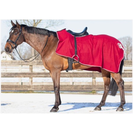 Manta Riñonera QHP Polar Ornament Burdeos/Plata | Equestrian. Calvet