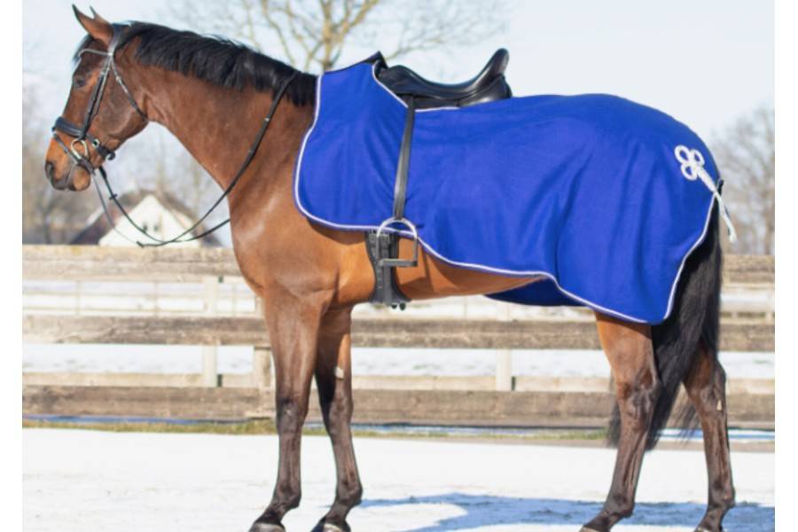 Manta Ronyonera QHP Polar Ornament Azul/Plata |Cavall i Genet a