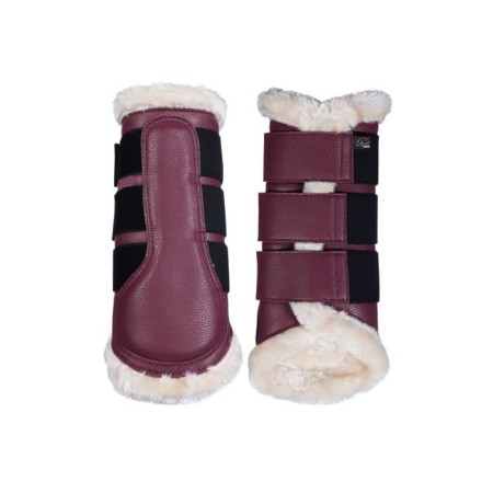 Protectores HKM Comfort Premium Fur Rojo Vino | Equestrian. Calvet Animals