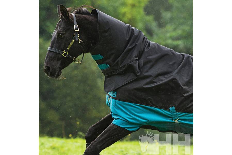 Manta Cavall Exterior Mio All-In-One Coll 200gr Negra/Turquesa |Cavall i