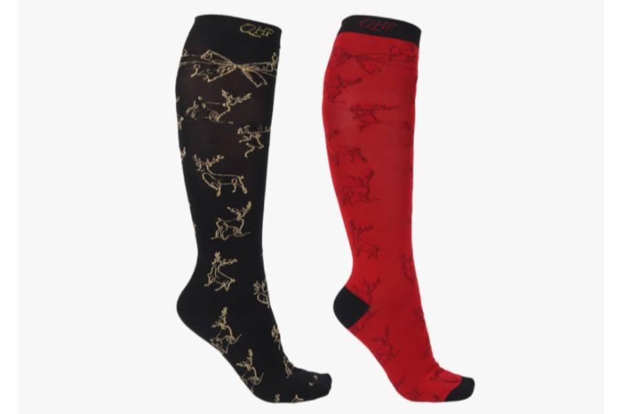 Mitjons QHP Christmas Negra/Vermell 2 Parells |Cavall i Genet a