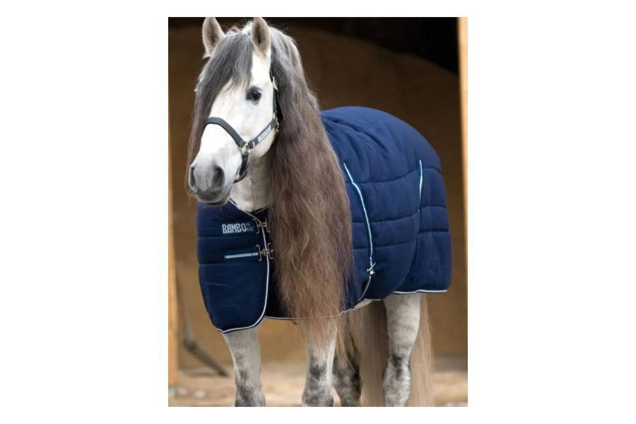 Manta Cavall Quadra Rambo Medium 200G Blau Marí/Blanc |Cavall i Genet a
