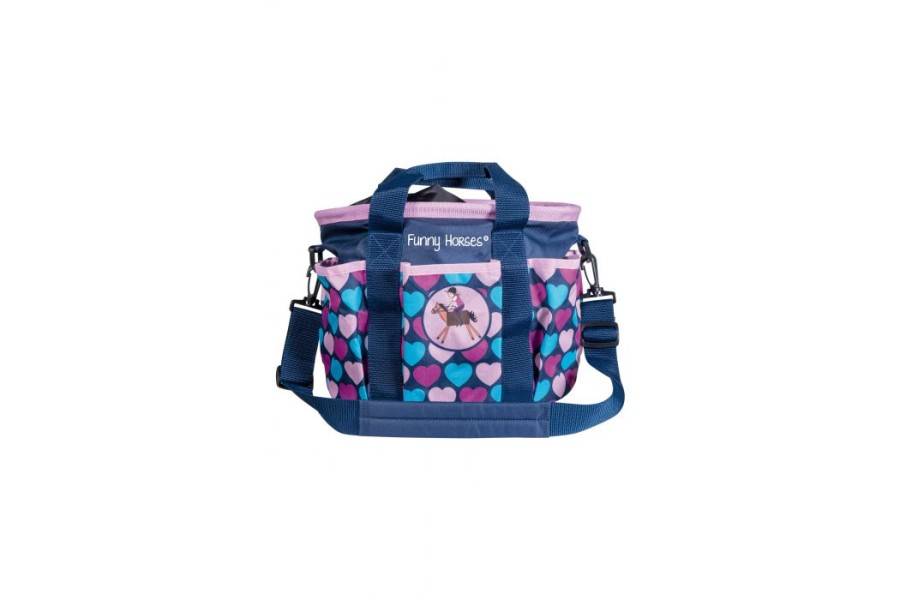 Bolsa Guarda Cepillos HKM Funny Hearts Azul Marino | Equestrian. Calvet