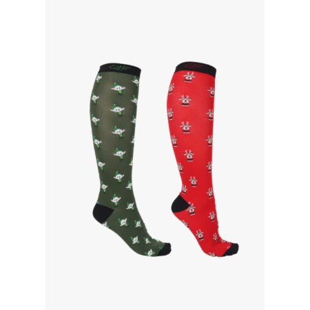 Calcetines QHP Christmas Elf/Rudolph 2 Pares | Equestrian. Calvet Animals