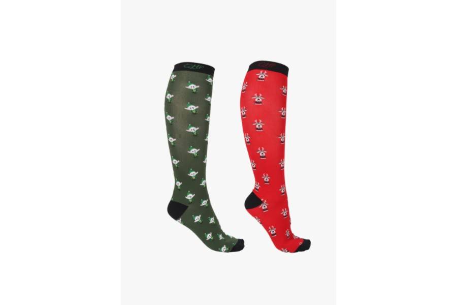 Mitjons QHP Christmas Elf/Rudolph 2 Parells |Cavall i Genet a Equestrian