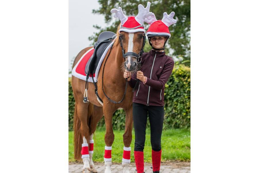 Gorro Funda Casco QHP Christmas Rojo | Equestrian. Calvet Animals i