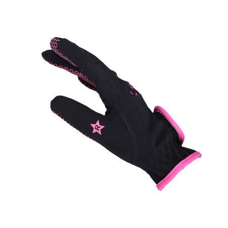 Guants QHP Multi Star Negre/Fucsia Júnior |Cavall i Genet a Equestrian