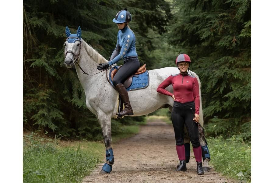 Protectores Traseros QHP Cross Techincal Steel Blue | Equestrian. Calvet