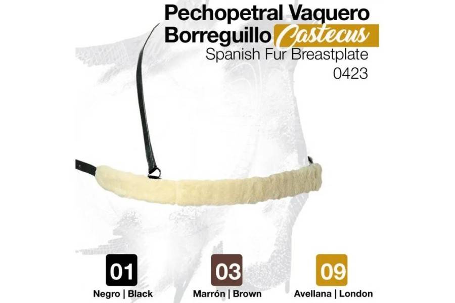 Pechopetral Vaquero Forrado Borreguito Negro | Equestrian. Calvet Animals