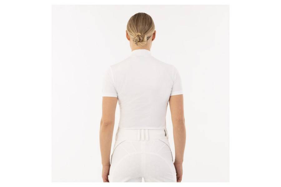 Polo Competición Mujer Manga Corta BR Eleonora Blanco | Equestrian. Calvet
