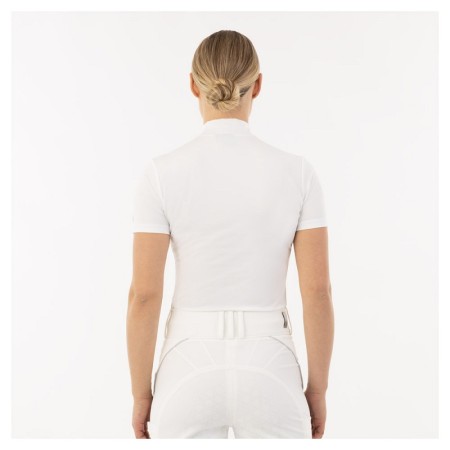 Polo Competición Mujer Manga Corta BR Eleonora Blanco | Equestrian. Calvet