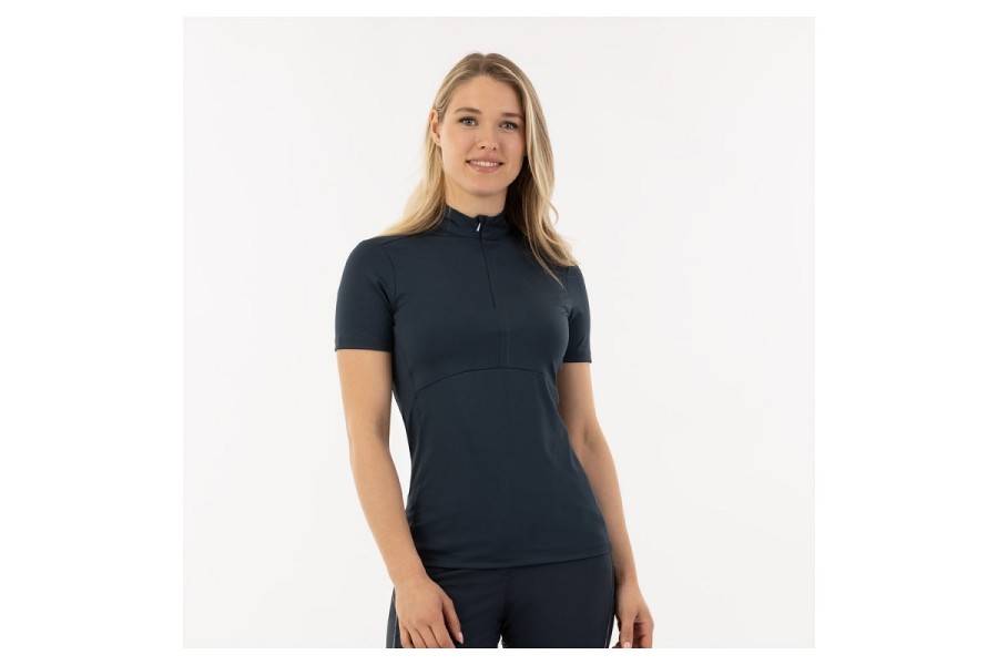 Camiseta Mujer Manga Corta BR Estelle Zip-Up Blueberry | Equestrian.
