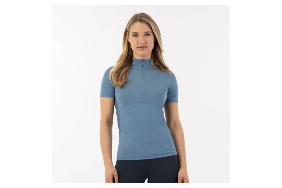 Camiseta Mujer Manga Corta BR Estelle Zip-Up Captain's Blue | Equestrian.