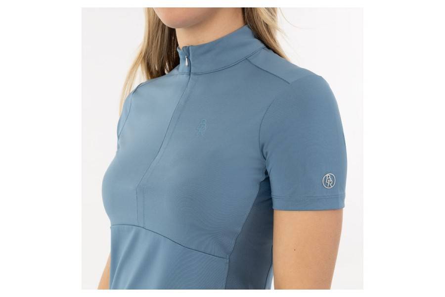 Camiseta Mujer Manga Corta BR Estelle Zip-Up Captain's Blue | Equestrian.