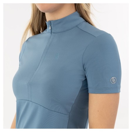 Camiseta Mujer Manga Corta BR Estelle Zip-Up Captain's Blue | Equestrian.