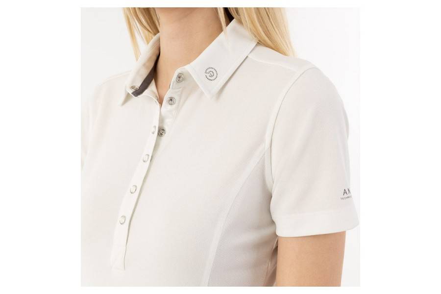 Polo Mujer Manga Corta ANKY Essential Blanco | Equestrian. Calvet Animals