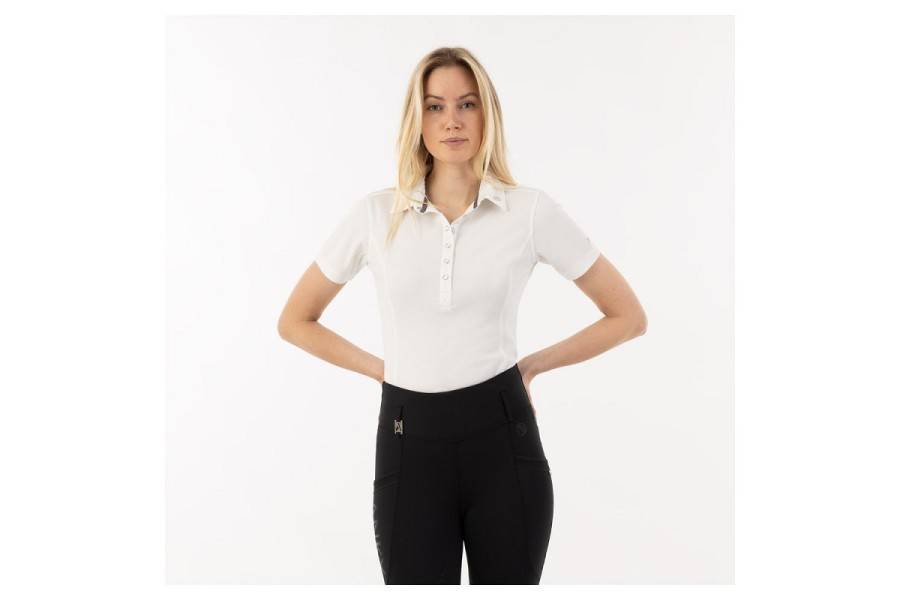 Polo Mujer Manga Corta ANKY Essential Blanco | Equestrian. Calvet Animals