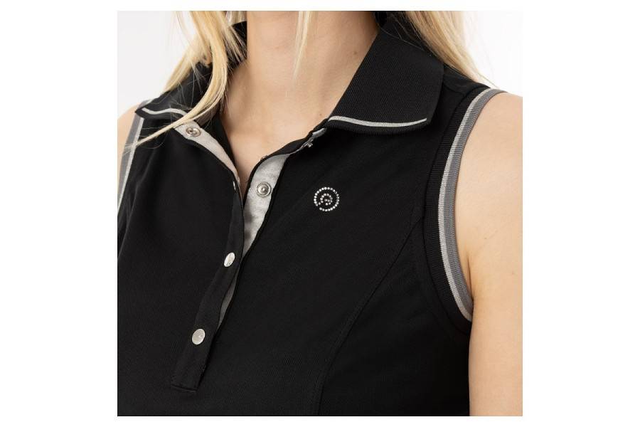 Polo Mujer Sin Mangas ANKY ATC241202 Negro | Equestrian. Calvet Animals i