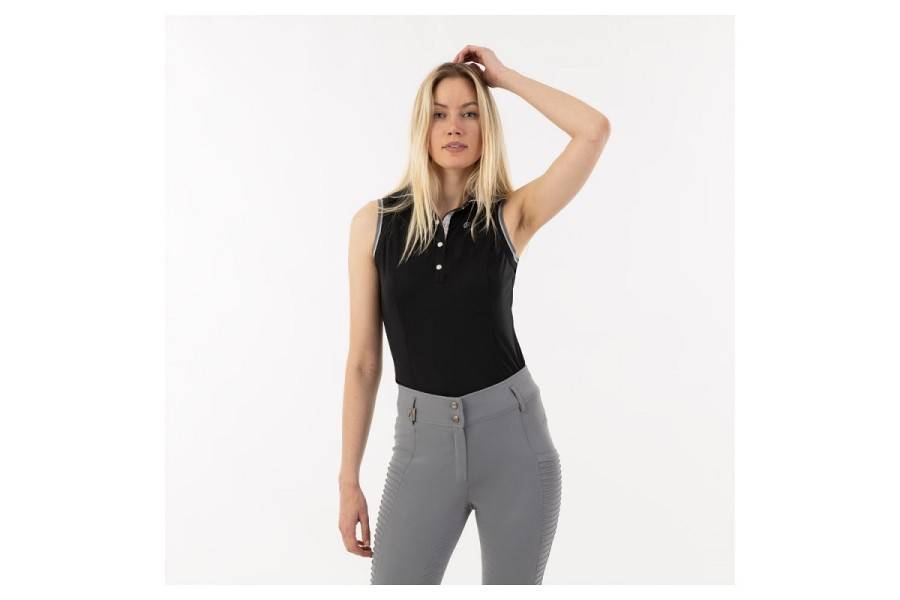 Polo Dona Sense Mànigues ANKY ATC241202 Negre |Cavall i Genet a