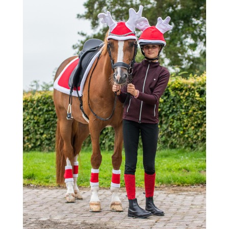Orejeras QHP Christmas Reno Rojo | Equestrian. Calvet Animals i Plantes.