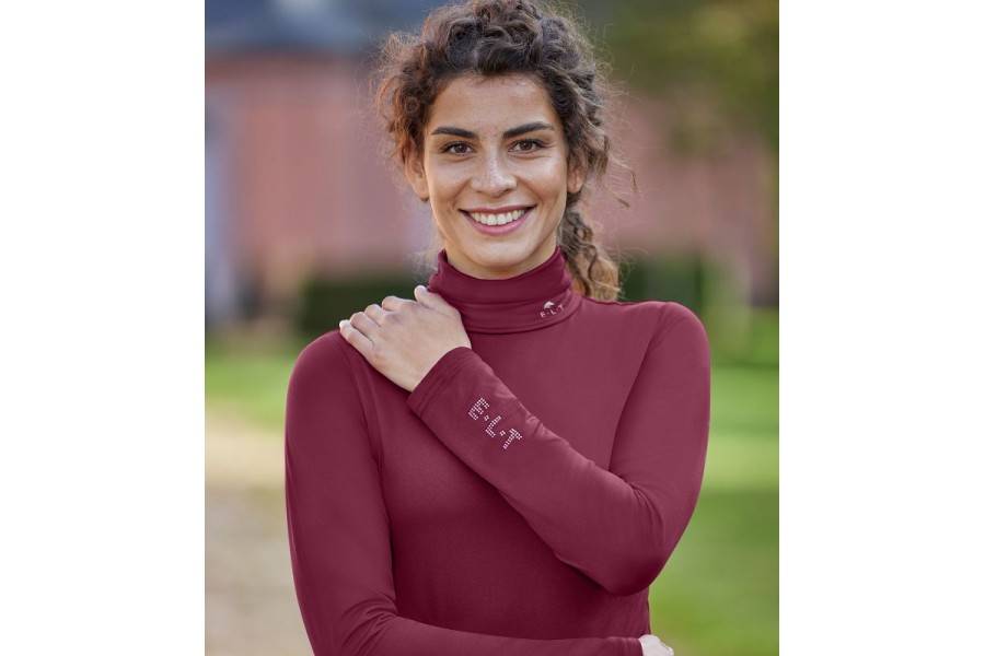 Camiseta Manga Larga Cuello Alto ELT Madison Burdeos | Equestrian. Calvet