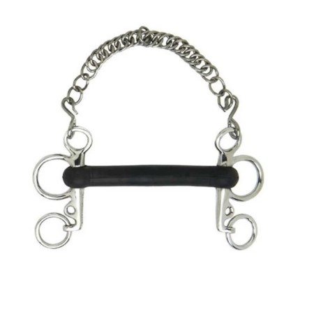 Bocado Pelham Recte Goma Tova Curt |Cavall i Genet a Equestrian, Calvet